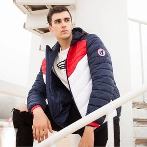 Rokka&Rolla Lightweight Red, White & Blue Padded Jacket Extra Large XL